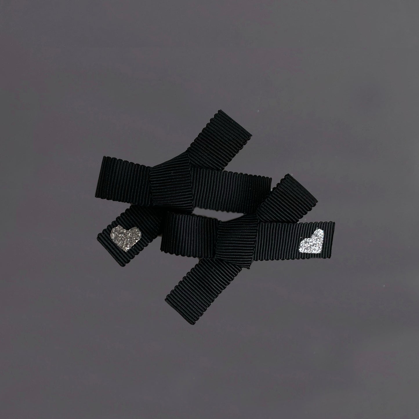 Ribbon Bow Clip Set - Black